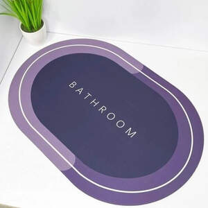 Коврик для ванной комнаты влагопоглощающий быстросохнущий нескользящий Memos 60х40см. XA-897 Цвет: фиолетовый